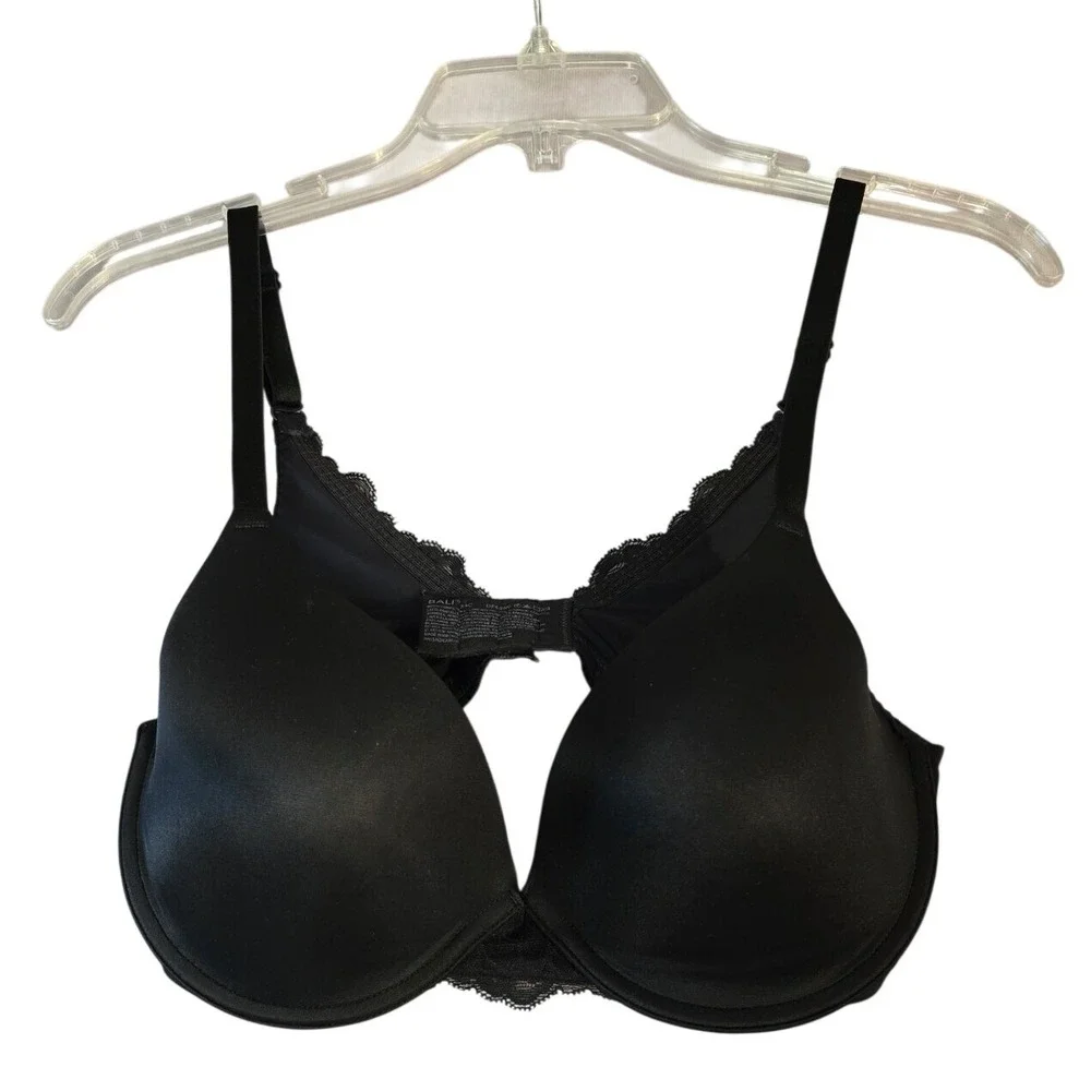 Bali Womens Size 34C Black Bra Lightly Lined T-Shirt Smooth DF6580 Underwire NEW